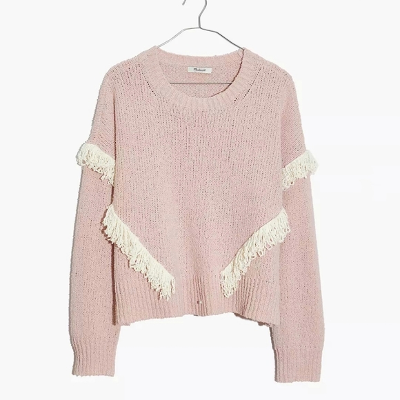 Madewell Montford Fringe Sweater Size Large - Picture 2 of 8